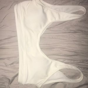 white bathing suit top